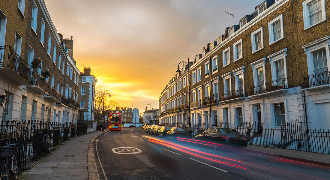 London streets and bus